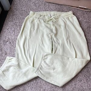 BP lime-green sweat pants